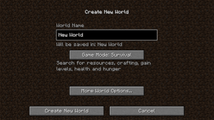 Create New World In Minecraft
